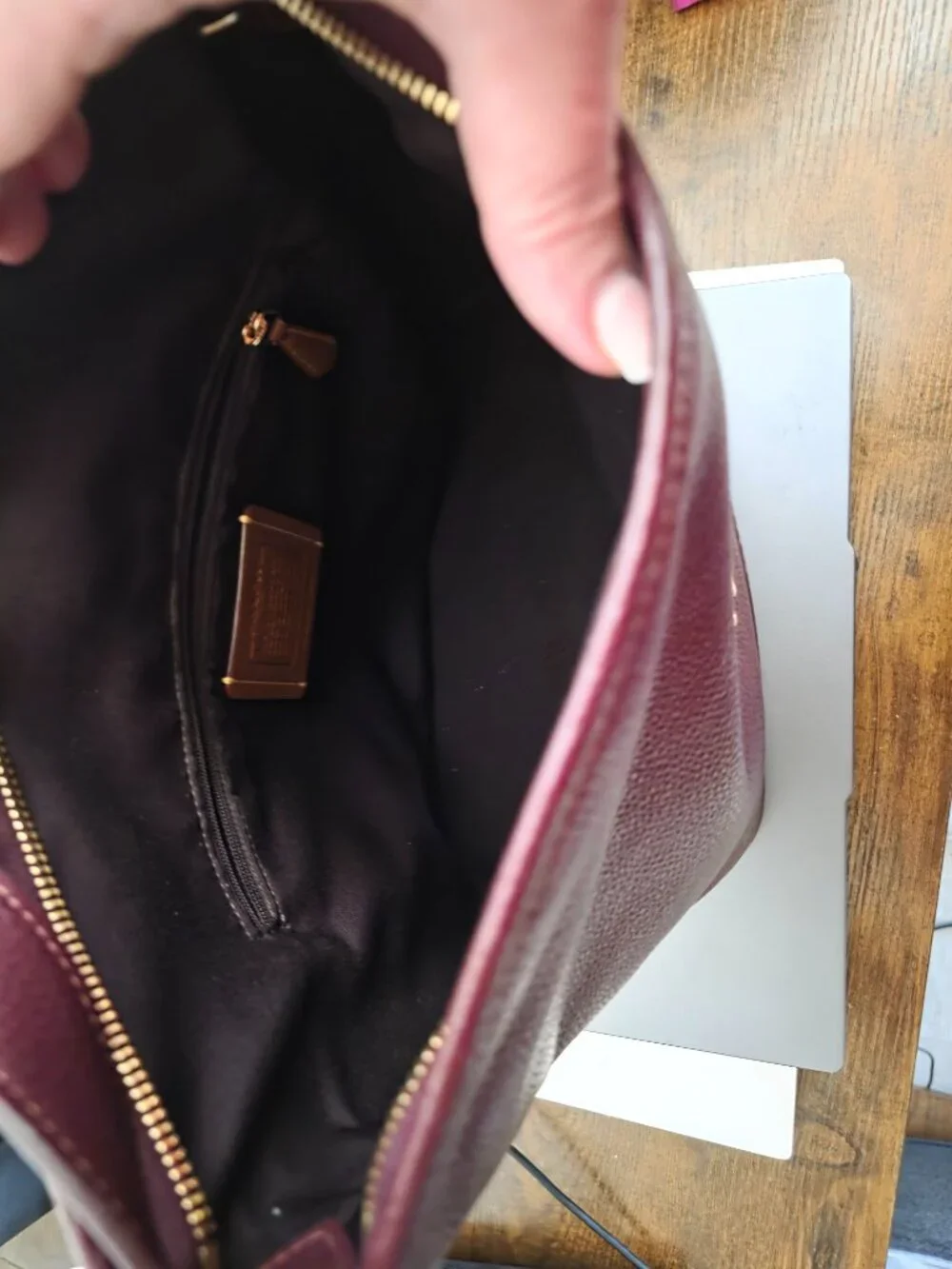 Coach Jules Hobo Purse Burgundy